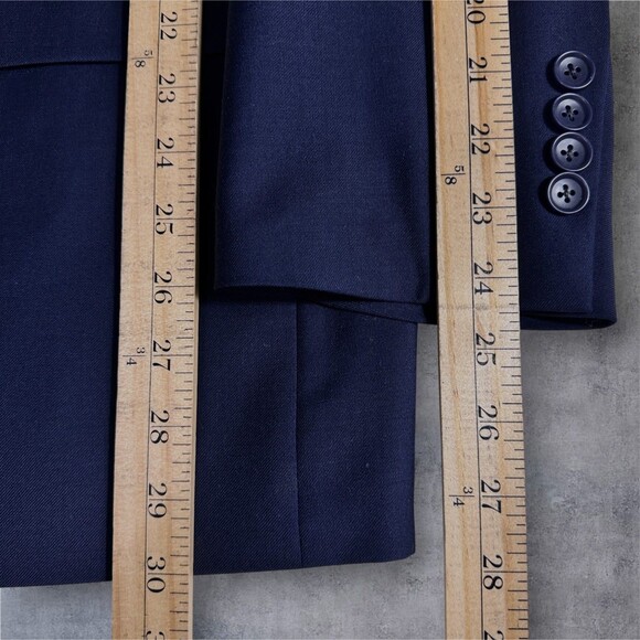 MANTONI Mens Navy Blazer 46R Virgin Wool Sport Coat Two Button 2-Vent Jacket - Picture 11 of 12